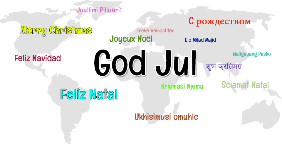 "God Jul" på alla språk